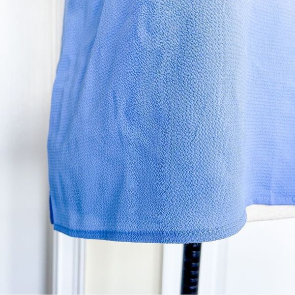 Cece Size Small Sky Baby Blue Fancy Laced Collar Sleeveless Top Silver Button - Picture 5 of 16